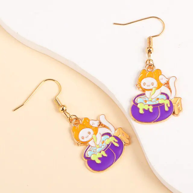 Cute Enamel Halloween Dangle Earrings