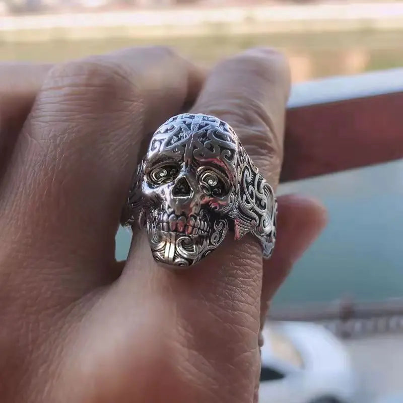 Bold Skull Head Adjustable Ring