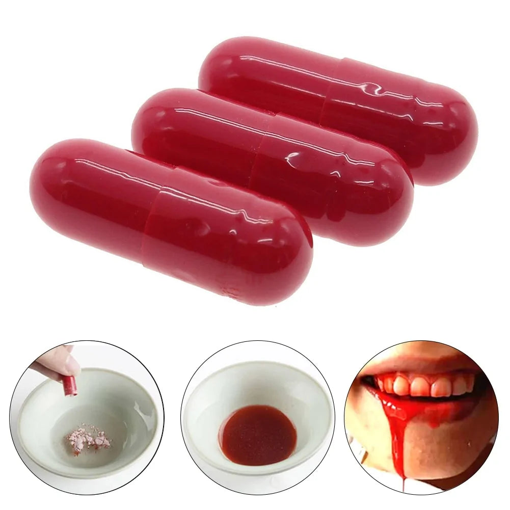 3 Pieces Joke Capsules Fake Blood Pill Horror Capsules