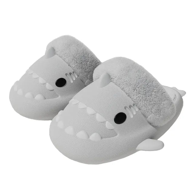 Winter Warm Shark Plush Slippers