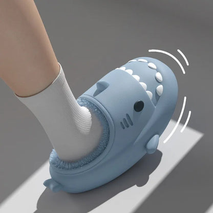 Winter Warm Shark Plush Slippers