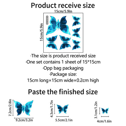 Blue Luminous Butterfly Wall Stickers