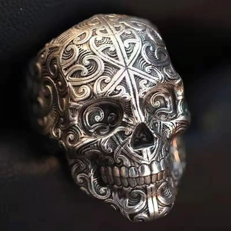 Bold Skull Head Adjustable Ring