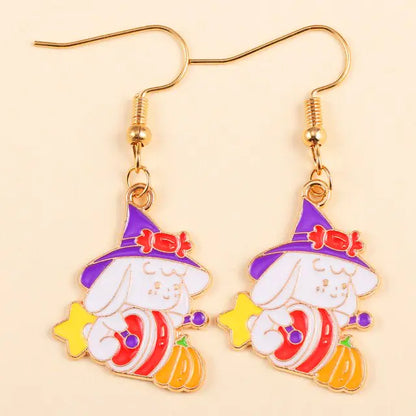 Cute Enamel Halloween Dangle Earrings