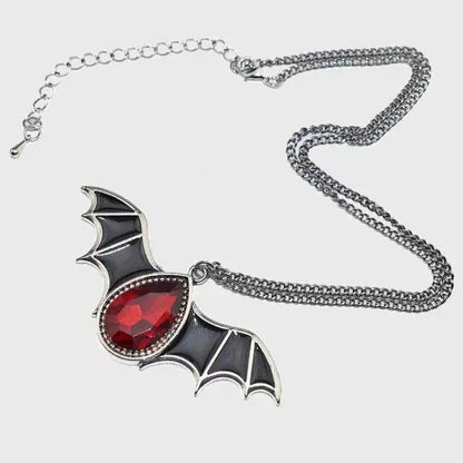 Vampire Bat Crystal Necklace