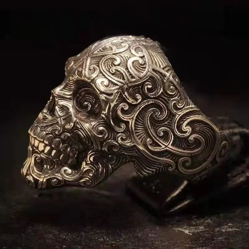 Bold Skull Head Adjustable Ring