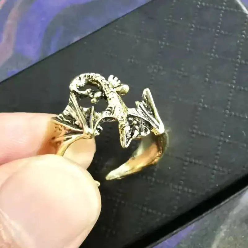 Vintage Dragon and Bat Rings