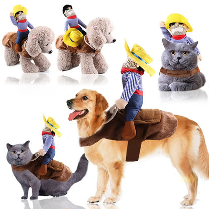 Pet Cowboy Rider Dog And Cat Costume