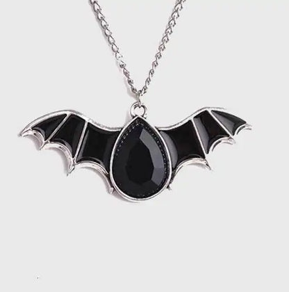 Vampire Bat Crystal Necklace