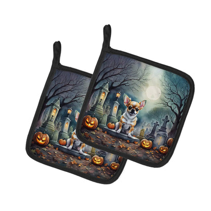 Chihuahua Spooky Halloween Pair of Pot Holders