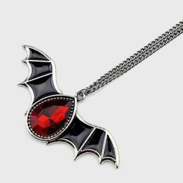 Vampire Bat Crystal Necklace