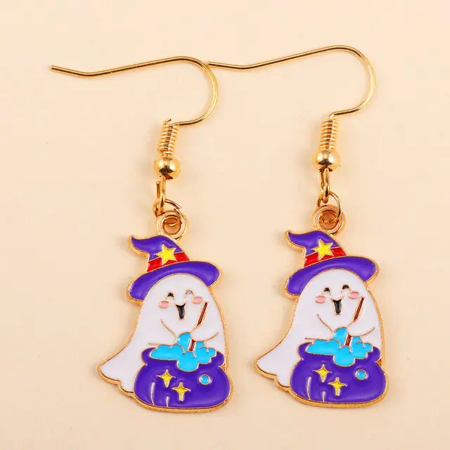 Cute Enamel Halloween Dangle Earrings