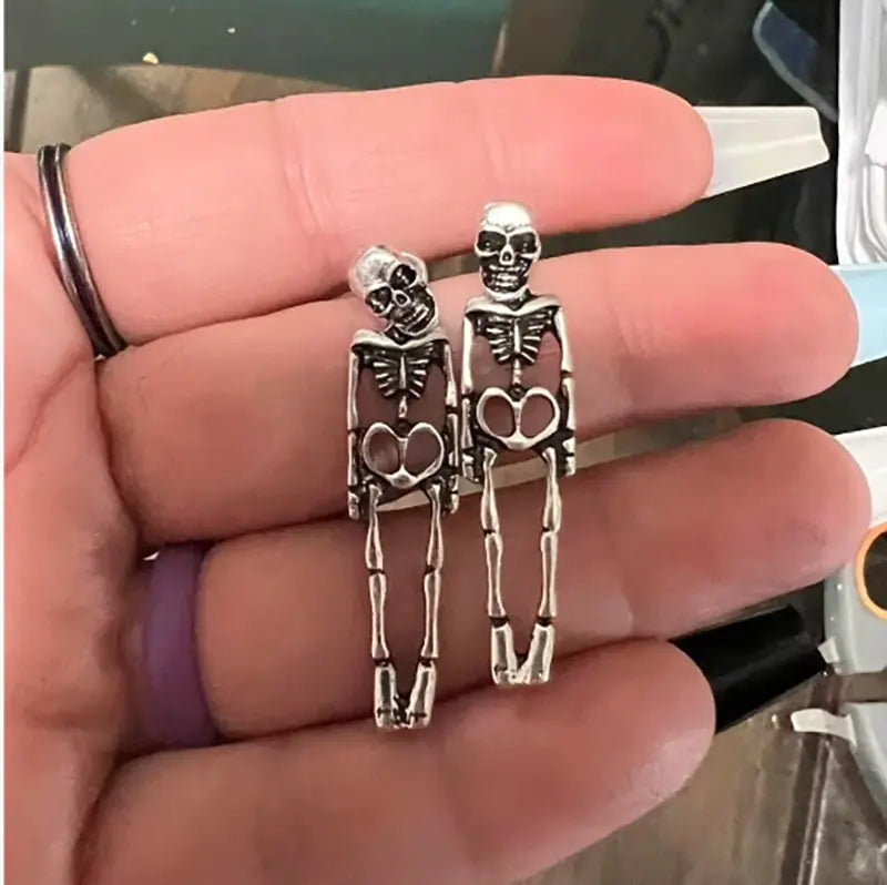 Ghostly Skull Earrings: Halloween Fashion