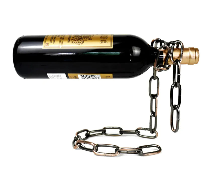 Levitating Iron Chain Wine Bottle Holder