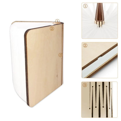 Wooden book lamp