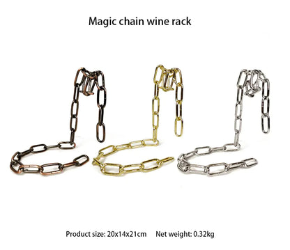 Levitating Iron Chain Wine Bottle Holder