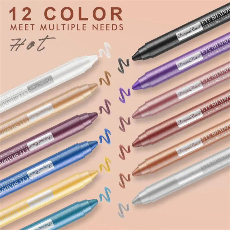 12 Color Pearlescent Eyeshadow Pencil Set