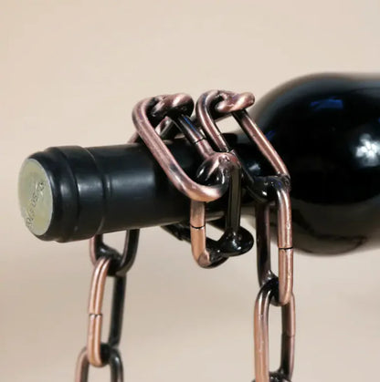 Levitating Iron Chain Wine Bottle Holder